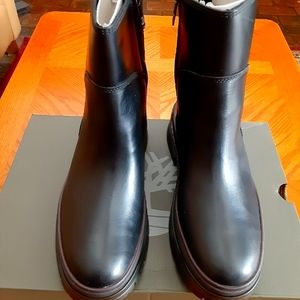 New without box Timberland Malynn waterproof leather side zip boots.